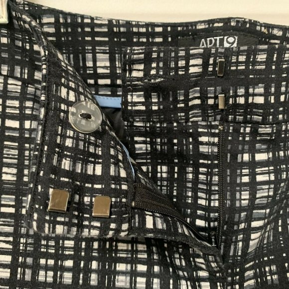 APT 9 Women Pants Modern Fit Size 6 Black White Plaid Straight Leg Stretch - Picture 6 of 9